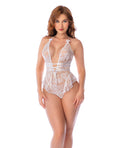 Not Regular Toys Sheer Lace Halter Teddy - White S/M