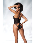 Mapale Mesh Cut Out Strappy Bodysuit Black L/XL - Image 2