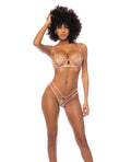 Mapale Floral Embroidered Underwire Bralette w/Garter & Thong Panty Pink Small - Image 2