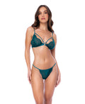 Mapale Lace Triangle Top w/G-String 2 pc Set - Sea Green L/XL
