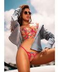 Mapale Seductive Garden Floral Mesh Bralette w/G-String 2 pc Set - Multi-Color L/XL - Image 3