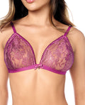 Mapale Sheer Lace Triangle Top w/Panty 2 pc Set - Pink S/M - Image 3