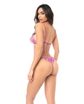 Mapale Lily Embroidered 2 pc Set w/Adjustable Top & Panty - Pink L/XL - Image 2