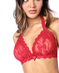 Mapale Lacy Halter Top w/Panty 2 pc Set - Red S/M - Image 3