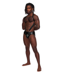 Male Power Fetish Uranus Nylon Spandex Moonshine Harness Brief Black L/XL - Image 2