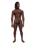 Male Power Fetish Vulcan Nylon Spandex Caged Short Black S/M