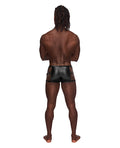 Male Power Fetish Vulcan Nylon Spandex Caged Short Black S/M - Image 3