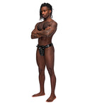 Male Power Leather Taurus Adjustable Buckle Thong Black O/S - Image 3