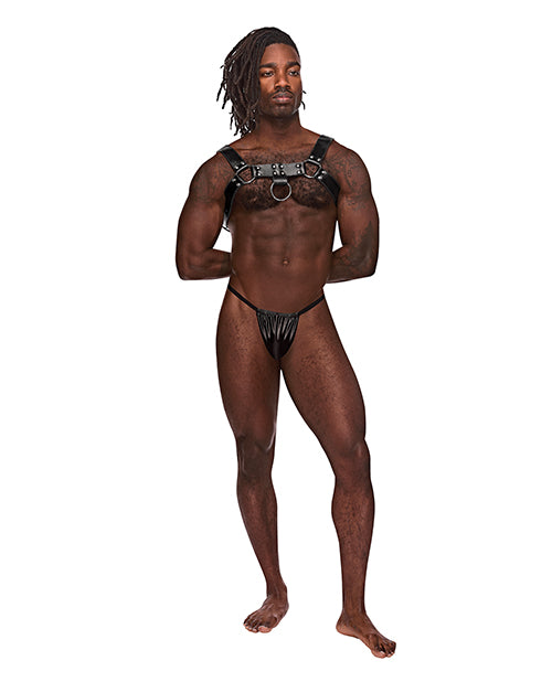 Male Power Leather Aries Single Ring Harness Black O/S