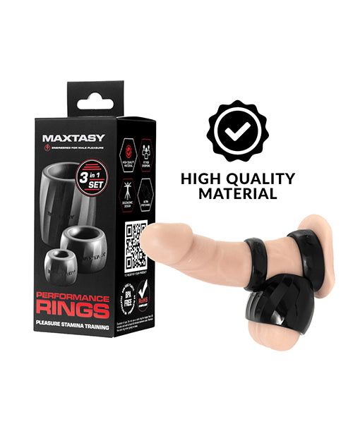 Maxtasy Maxtasy Performance Rings - Black Set of 3