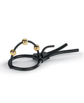 Mystim Mystim Pearly Pete Corona Strap w/Gold Balls - Black