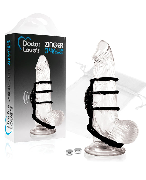 Doctor Love Doctor Love's Zinger Vibrating Cock Cage - Black