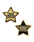 Neva Nude Neva Nude Nice / Naughty Bitch Glitter Stars - Black/Gold O/S - Image 2