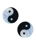 Neva Nude Neva Nude Ying Yang Holographic Fun Pasties - Black/Silver O/S - Image 2