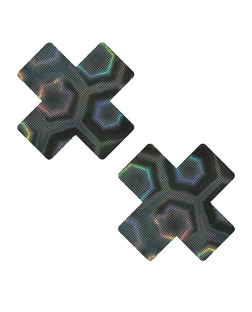 Neva Nude Neva Nude Holographic X Factor Pasties - Black O/S