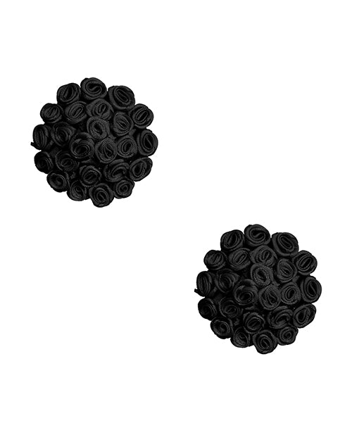 Neva Nude Neva Nude Burlesque Nightfall Roses Reusable Silicone Pasties- Black O/S