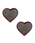 Neva Nude Neva Nude Burlesque Heart N' Soul Crystal Heart Pasties - Pink/Clear O/S