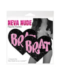 Neva Nude Neva Nude Brat Glitter Heart Pasties - Black/Pink O/S