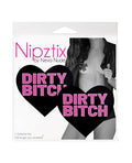 Neva Nude Neva Nude Dirty Bitch Heart Pasties - Black/Pink O/S