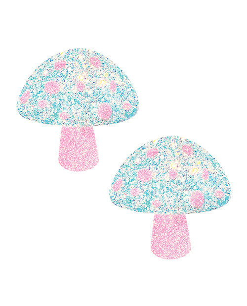 Neva Nude Neva Nude Black Light Glitter Shroom Pasties - Pink/White O/S