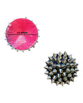 Neva Nude Neva Nude Burlesque Bowser Spike Pleather Reusable Silicone Pasties - Silver/Black O/S - Image 2