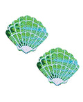 Neva Nude Neva Nude Sequins Sea Shells Under the Sea Pasties - Green/Blue O/S - Image 2