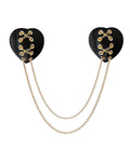 Neva Nude Neva Nude Two Heart Chained Pasties - Black O/S