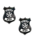 Neva Nude Neva Nude Sexy Police Badge Pasties - Black/White O/S - Image 2