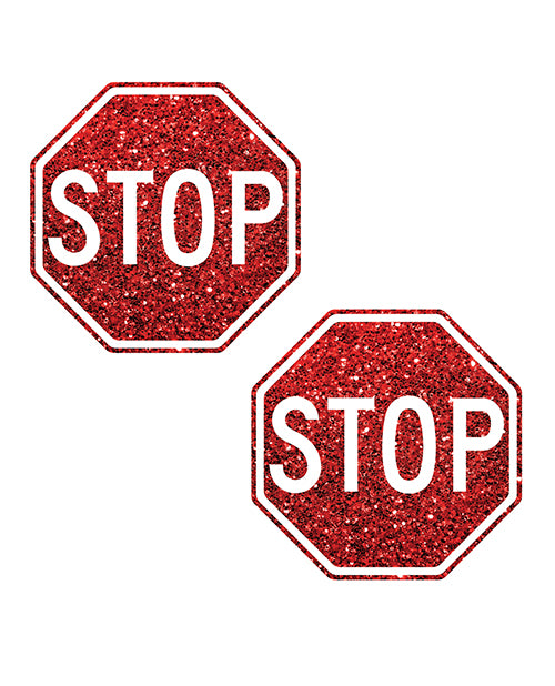 Neva Nude Neva Nude Stop Sign Glitter Pasties - Red O/S