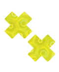 Neva Nude Neva Nude Holographic X Factor Pasties - Neon Yellow O/S