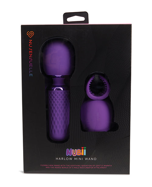 Nu Sensuelle Nu Sensuelle Harlow Mini Wand w/Masturbator Attachment - Purple