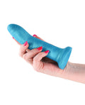 Royals Royals 6" Charlie Curved Dildo - Metallic Teal - Image 4