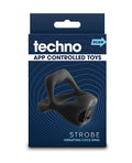 Techno Techno Strobe App Controlled Vibrating Cock Ring - Black