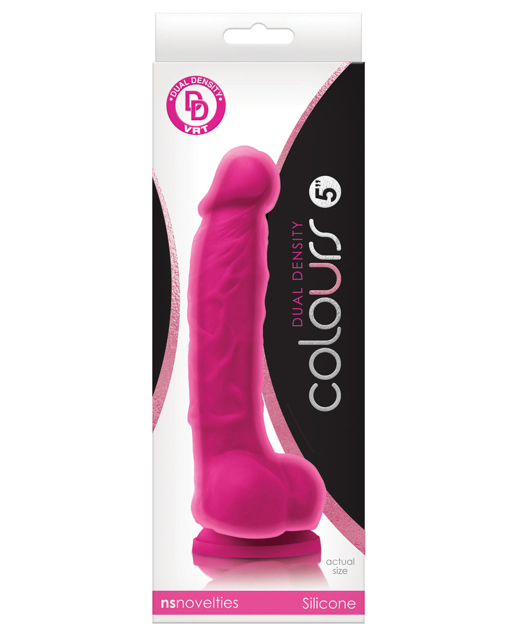 Colours Colours Dual Density 5" Dong w/Balls & Suction Cup - Pink