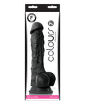 Colours Colours Pleasures 7" Dong w/Balls & Suction Cup - Black