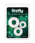 Firefly Firefly Glow in the Dark Bubble Cock Rings - White, Pack of 3