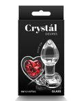 Crystal Crystal Desires Glass Heart Gem Butt Plug Small - Red