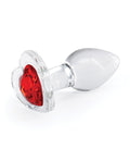 Crystal Crystal Desires Glass Heart Gem Butt Plug Small - Red - Image 3