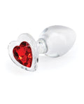 Crystal Crystal Desires Glass Heart Gem Butt Plug Medium - Red - Image 3