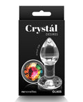 Crystal Crystal Desires Glass Round Gem Butt Plug Small - Rainbow