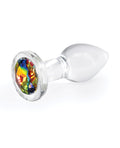 Crystal Crystal Desires Glass Round Gem Butt Plug Small - Rainbow - Image 3