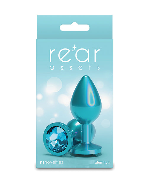 Rear Assets Rear Assets Medium w/Teal Gem - Iridescent Teal