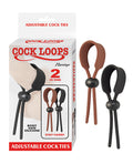 Nasstoys Cock Loops Adjustable Cock Ties - Brown/Black - Image 2