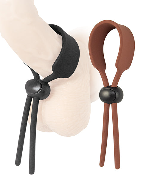 Nasstoys Cock Loops Adjustable Cock Ties - Brown/Black
