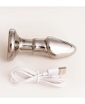 Cristal Cristal Black Opal Anal Glass Dildo Vibe - Gun Metal - Image 5