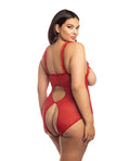 RSVP by Oh la la Cheri Lace Open Cup & Crotchless Teddy Red QN - Image 3