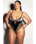 Fetish by Oh la la Cheri FETISH Frisky Fishnet & Vinyl Shelf Cup Peek A Boo Teddy Black 1X - Image 2