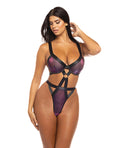 RSVP by Oh la la Cheri Jade Underwire High Leg Strappy Teddy Dark Iridescent/Black LG - Image 2