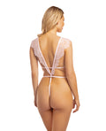RSVP by Oh la la Cheri Imani Eyelash Lace Soft Cup High Leg Teddy Pink Tulle S/M