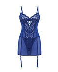 Oh La La Cheri Kehlani Underwire Babydoll w/Detachable Garters & G-String - Cobalt Blue 1X/2X - Image 4